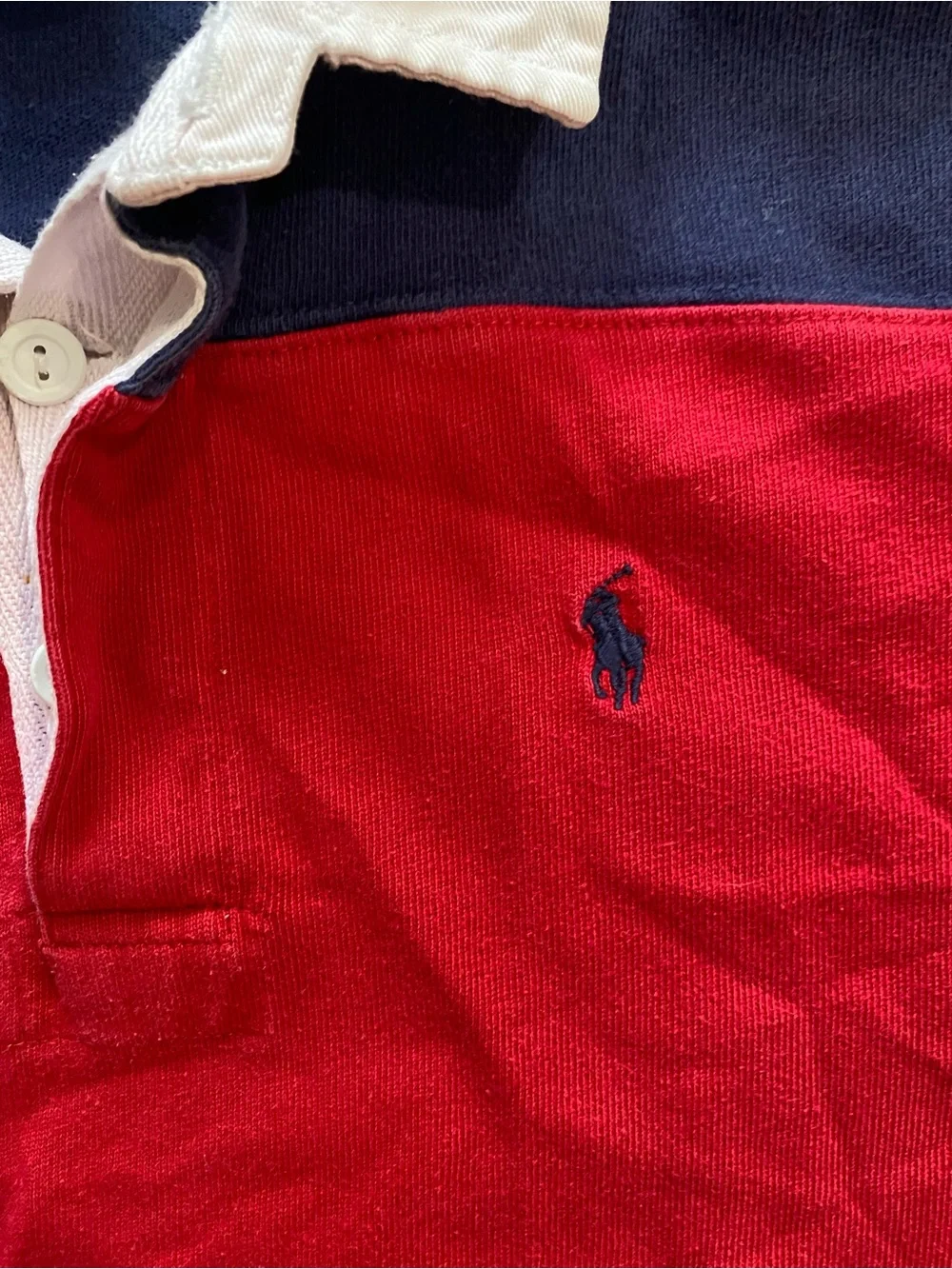 Vintage Polo Ralph Lauren Long Sleeve Rugby Shirt Sz XL ( Like Sz M/L) Mens